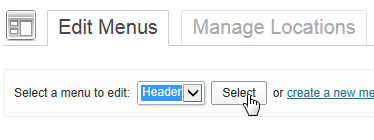 Select Header from drop down